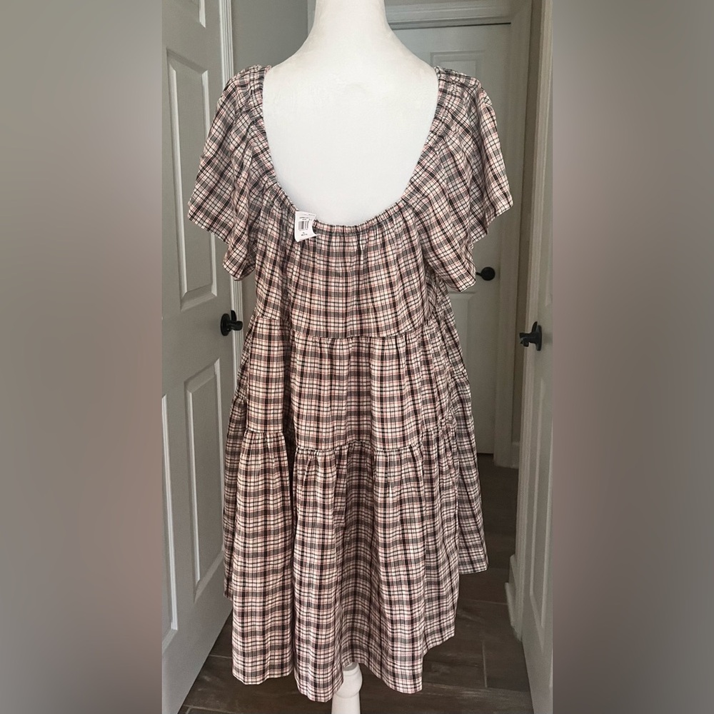Old Navy Plaid Mini Dress - Brown and white. NWT - Picture 7 of 7